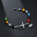 Bracelet croix chrétienne fond noir