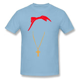 T-shirt Jésus - Tupac avec Croix Chrétienne bleu ciel
