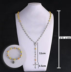 Chapelet Catholique et son Bracelet Perles de Roses dimensions totales du chapelet