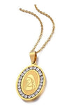Médaille Vierge Marie avec strass