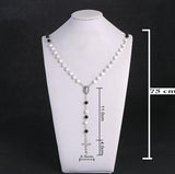 Chapelet Catholique Argenté Perles en Acrylique dimensions