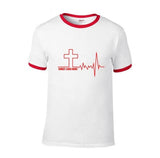 T-shirt Christ Lives Here rouge