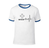 T-shirt Christ Lives Here bleu