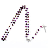 Chapelet Catholique Perles de Cristal violet détails des perles