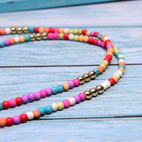 Collier Croix Perle de couleur