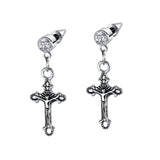 Boucles d'oreilles Croix Pendantes Femme Jésus