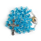 Chapelet Catholique Bleu Cristal détails de la croix