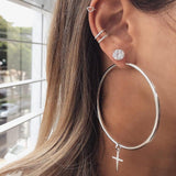 Boucles d'oreilles anneaux croix