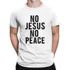 T-shirt Jésus - No Jésus No Peace blanc