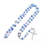 Chapelet Catholique Bleu Ciel détails des perles