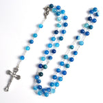Chapelet Catholique Bleu de France détails des perles