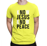 T-shirt Jésus - No Jésus No Peace jaune