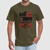 T-shirt Jésus - Citation Jean 3:16 vert armée