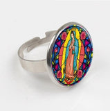 Bague Notre-Dame de Guadalupe Vitrail vue de côté