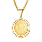 Médaille rotative de Saint-Benoit avec sa Chaîne or