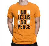 T-shirt Jésus - No Jésus No Peace orange