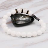 Bracelet Chrétien Perles en Cristal blanc arrière du bracelet