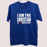T-shirt Jésus - I am The Christian The devil Warned You About bleu