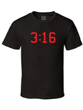 T-shirt Jésus - Chapitre 3 Verset 16 de l'Evangile Selon Jean noir