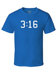T-shirt Jésus - Chapitre 3 Verset 16 de l'Evangile Selon Jean bleu
