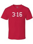 T-shirt Jésus - Chapitre 3 Verset 16 de l'Evangile Selon Jean rouge