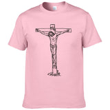 T-shirt Jésus - Jésus sur la Croix rose