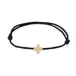 Bracelet tressé croix Chrétienne noir