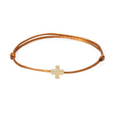Bracelet tressé croix Chrétienne orange