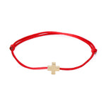 Bracelet tressé croix Chrétienne rouge