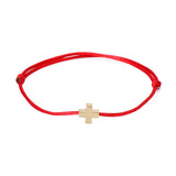 Bracelet tressé croix Chrétienne rouge