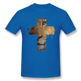 T-shirt Jésus - Croix Oeil de Lion bleu