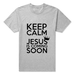 T-shirt Jésus - Gardez Votre Calme, Jésus Arrive Bientôt gris