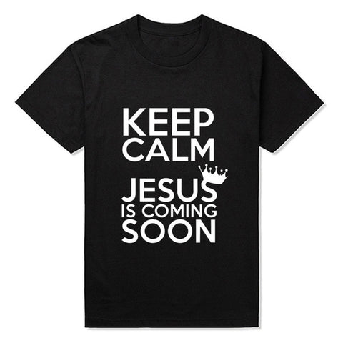 T-shirt Jésus - Gardez Votre Calme, Jésus Arrive Bientôt noir
