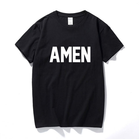 T-shirt Jésus "Amen" noir