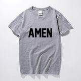 T-shirt Jésus "Amen" gris