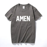 T-shirt Jésus "Amen" gris foncé