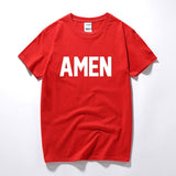 T-shirt Jésus "Amen" rouge