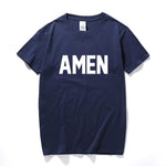 T-shirt Jésus "Amen" bleu navy