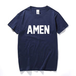 T-shirt Jésus Amen bleu foncé