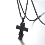 Pendentif Croix Orthodoxe Homme noir détails