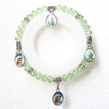 Bracelet Vierge Marie Cristal vert clair