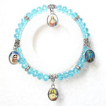Bracelet Vierge Marie Cristal bleu