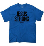 T-shirt Jésus - Jésus Strong bleu