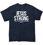 T-shirt Jésus - Jésus Strong bleu navy