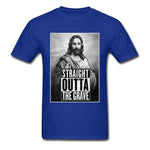 T-shirt Jésus - Straight Outta The Grave bleu