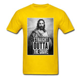 T-shirt Jésus - Straight Outta The Grave jaune
