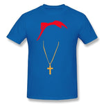 T-shirt Jésus - Tupac avec Croix Chrétienne bleu
