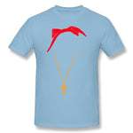 T-shirt Jésus - Tupac avec Croix Chrétienne bleu ciel