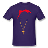 T-shirt Jésus - Tupac avec Croix Chrétienne violet