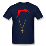 T-shirt Jésus - Tupac avec Croix Chrétienne bleu navy